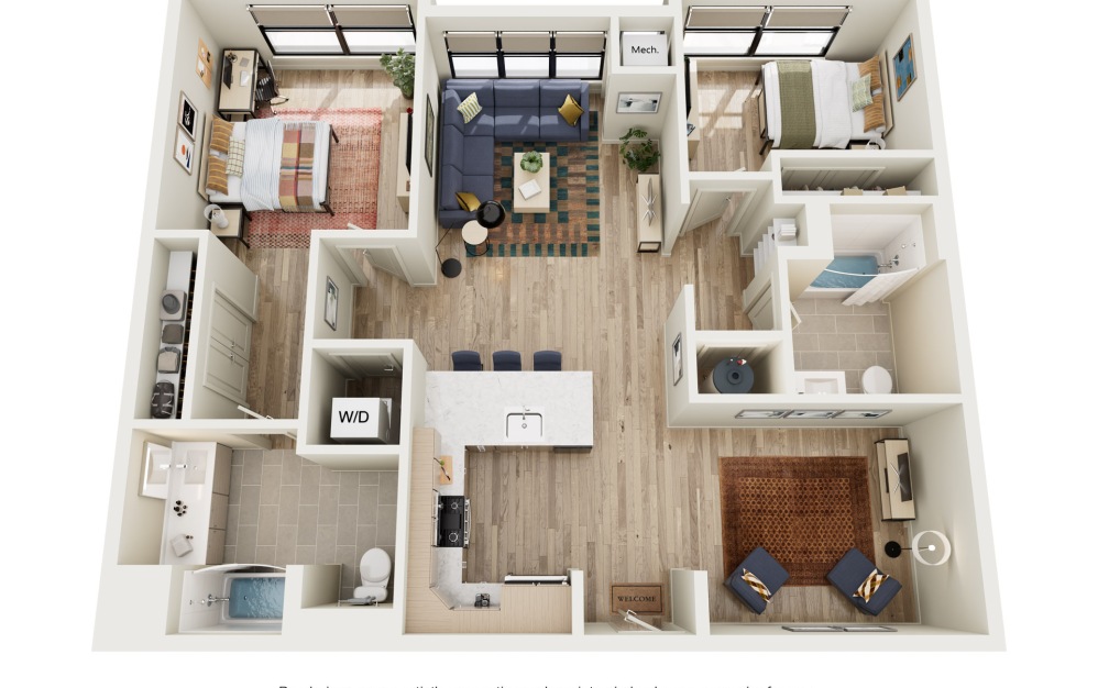 2 Bedroom, 2 Bathroom + Den