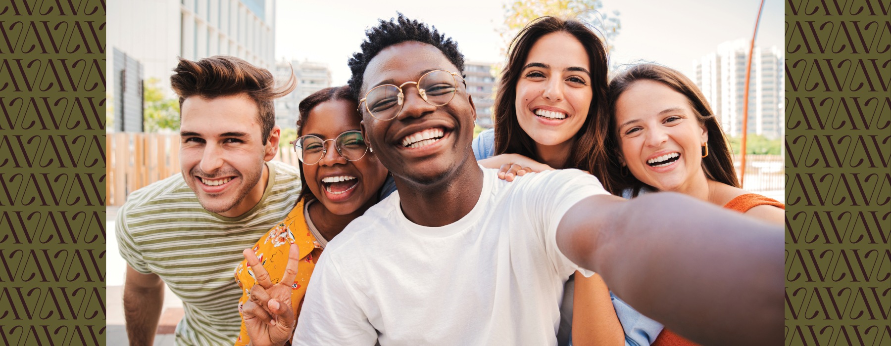 a group of people posing for a photo