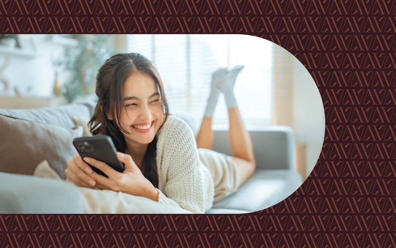 a person sitting on a couch